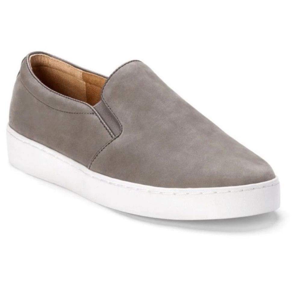 Vionic Splendid Midi Orthopedic Suede Platform Lowtop Sneakers Size 5 In Gray